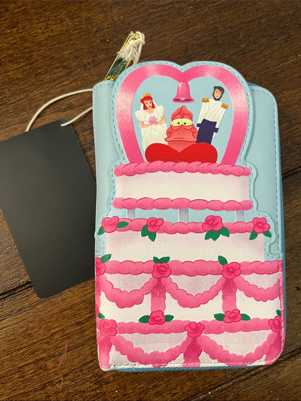 Disney x Loungefly The Little Mermaid and Eric Wallet with Pink Cake Design